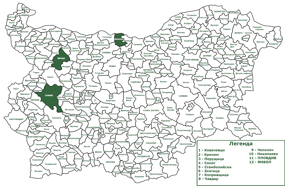 Карта на общините в България